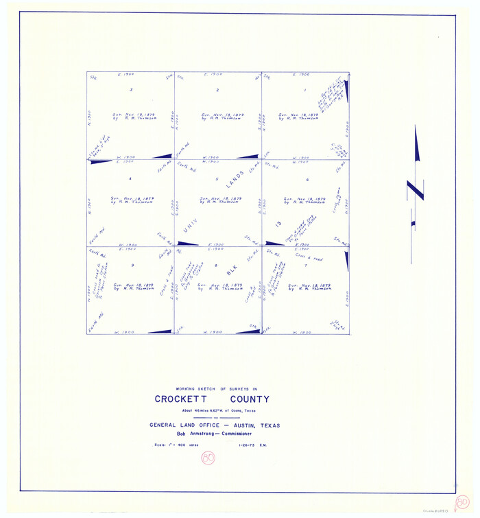 68413, Crockett County Working Sketch 80, General Map Collection