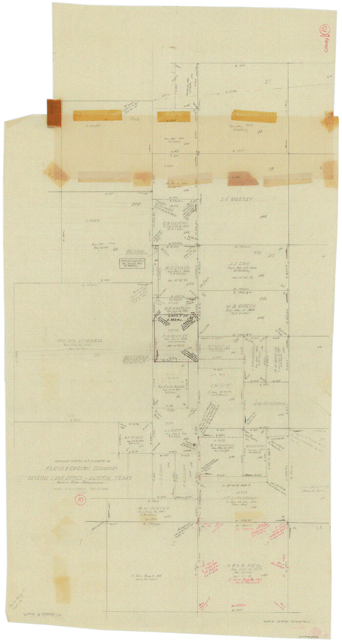 68444, Crosby County Working Sketch 10, General Map Collection
