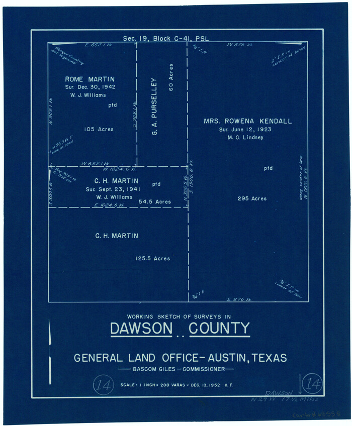 68558, Dawson County Working Sketch 14, General Map Collection