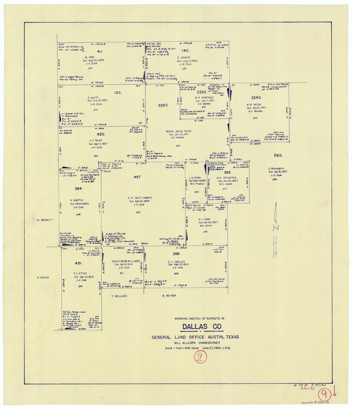 68575, Dallas County Working Sketch 9, General Map Collection
