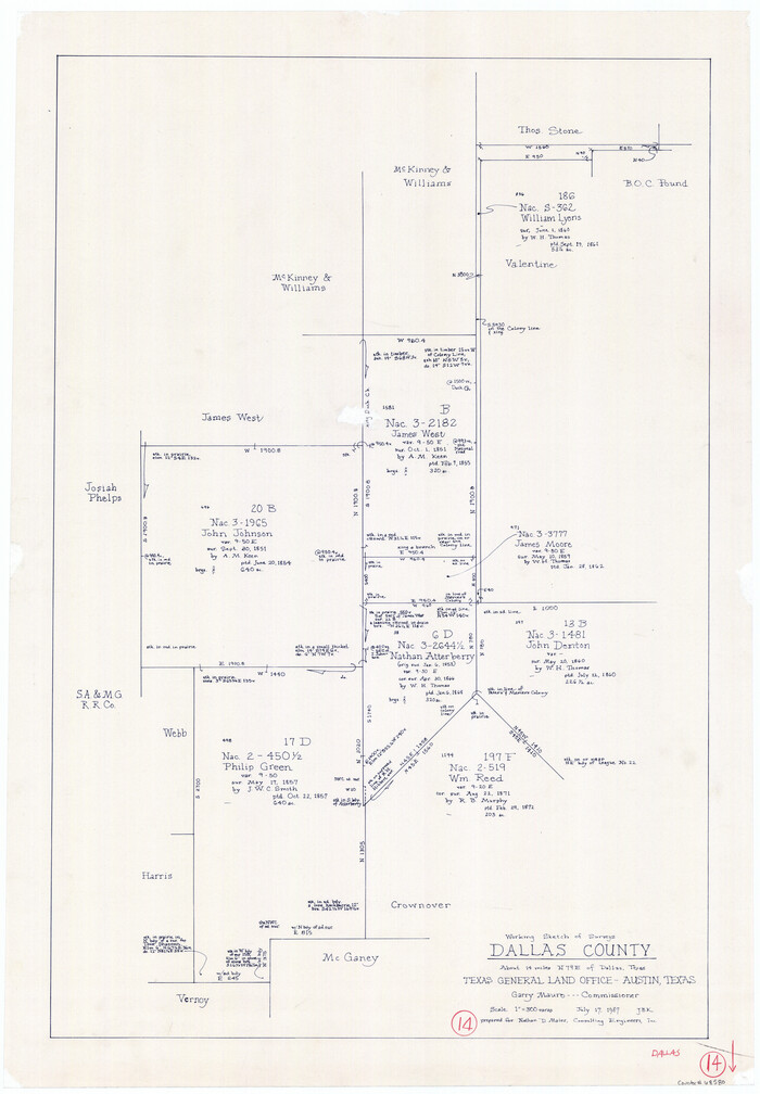 68580, Dallas County Working Sketch 14, General Map Collection
