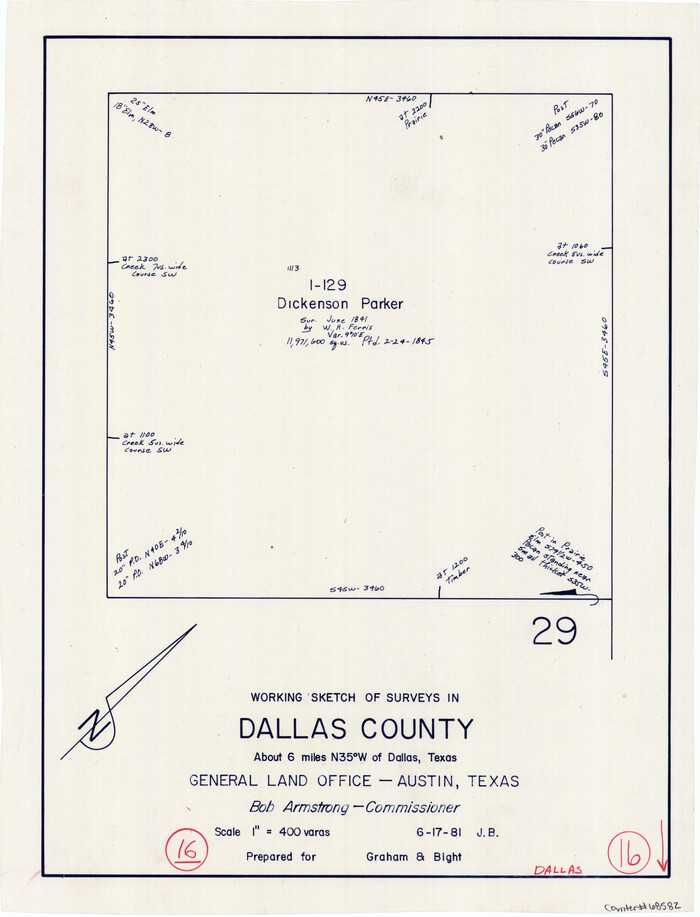 68582, Dallas County Working Sketch 16, General Map Collection