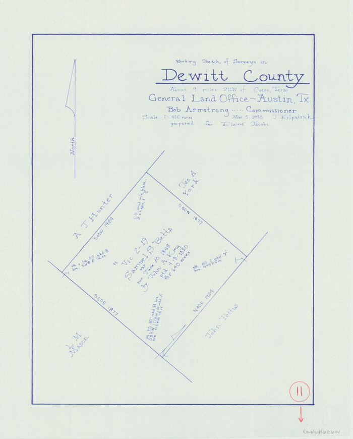 68601, DeWitt County Working Sketch 11, General Map Collection