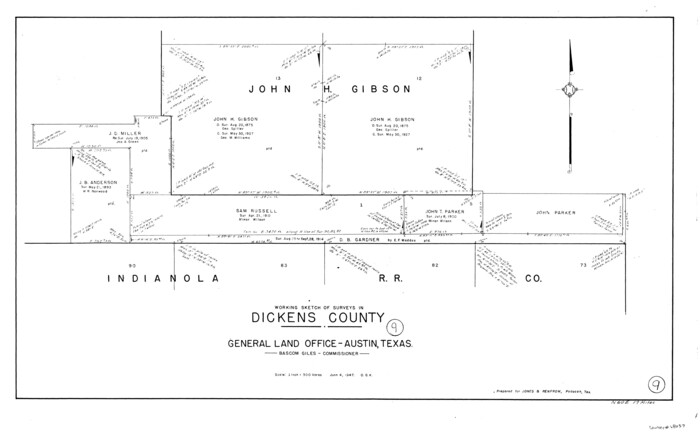 68657, Dickens County Working Sketch 9, General Map Collection