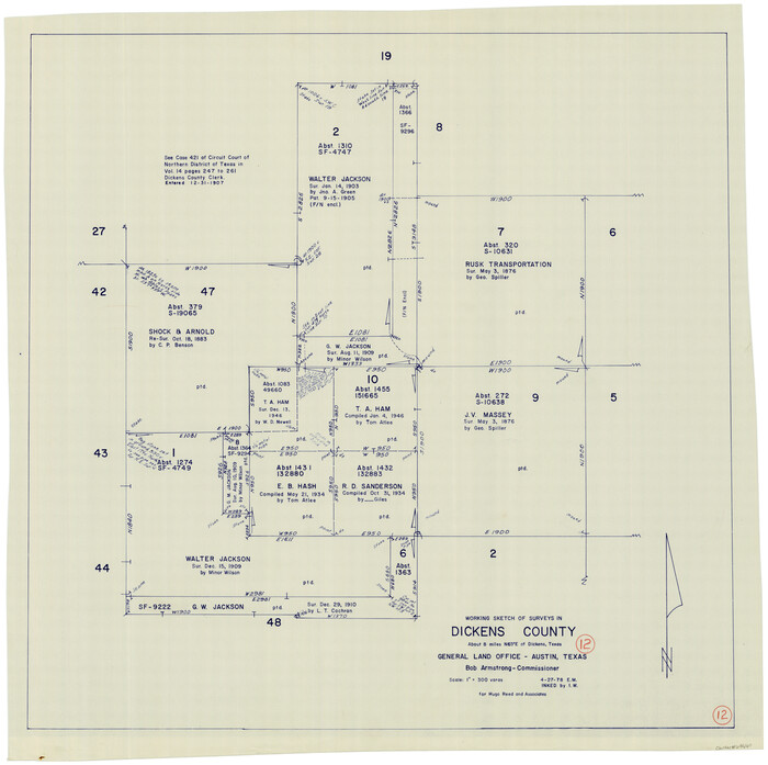 68660, Dickens County Working Sketch 12, General Map Collection
