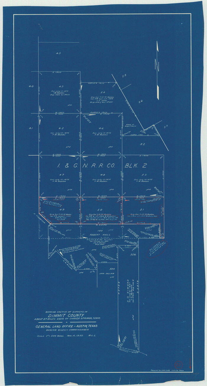 68682, Dimmit County Working Sketch 21, General Map Collection