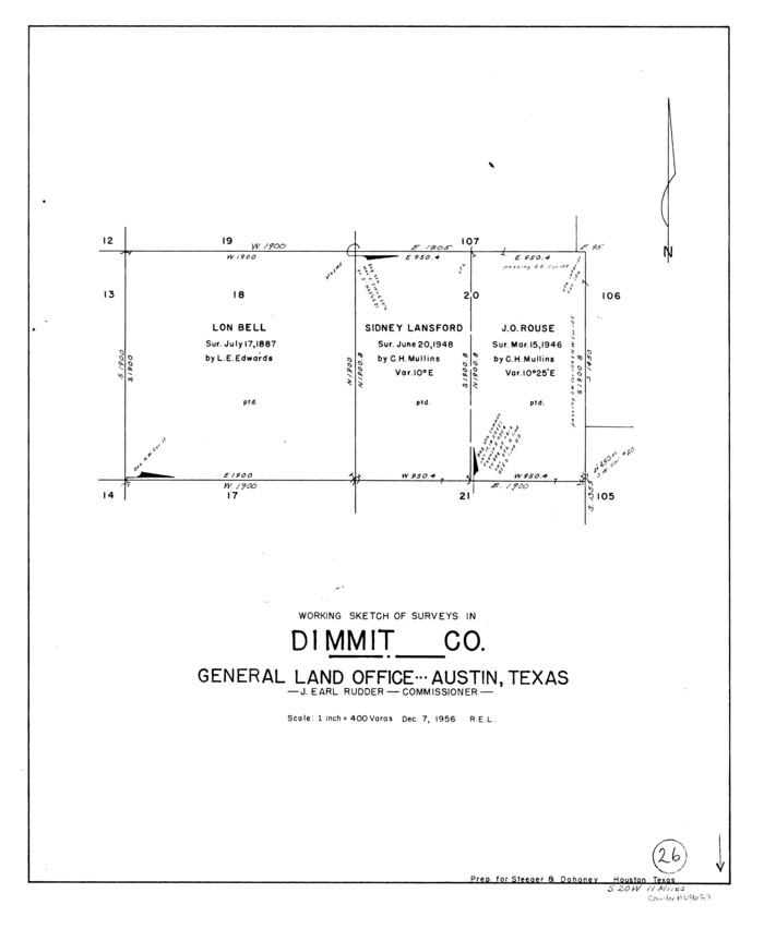 68687, Dimmit County Working Sketch 26, General Map Collection