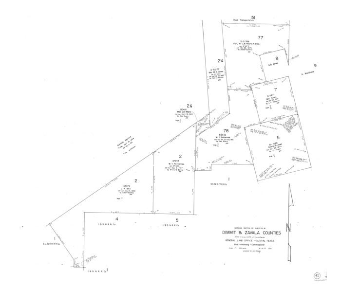 68703, Dimmit County Working Sketch 42, General Map Collection