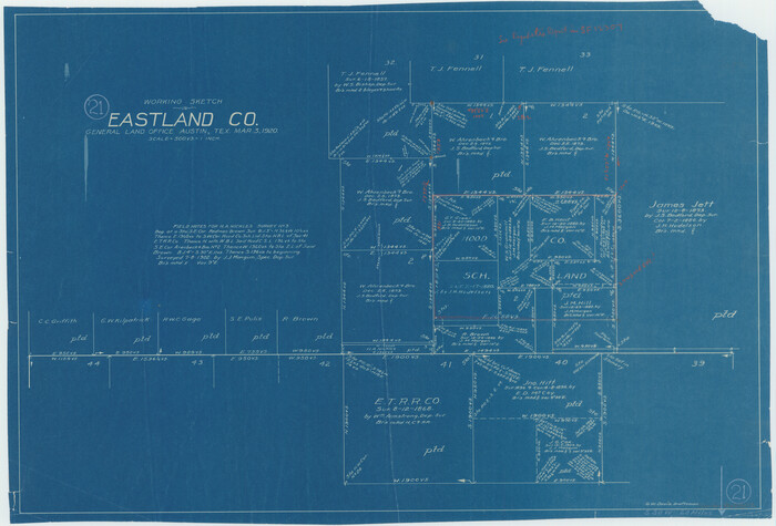 68802, Eastland County Working Sketch 21, General Map Collection