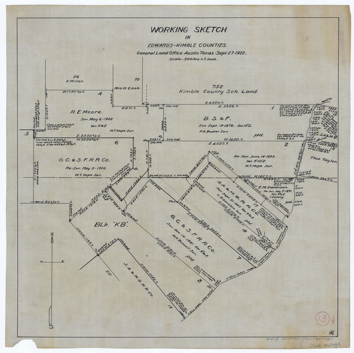 68889, Edwards County Working Sketch 13, General Map Collection