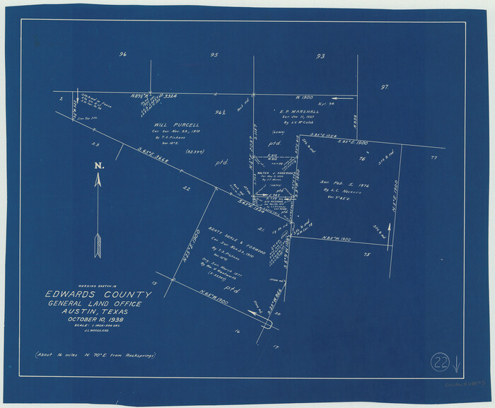 68898, Edwards County Working Sketch 22, General Map Collection