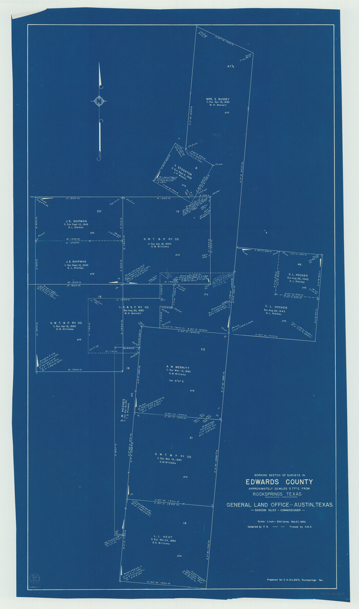 68920, Edwards County Working Sketch 44, General Map Collection