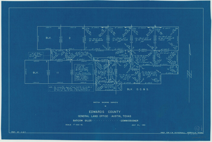 68930, Edwards County Working Sketch 54, General Map Collection