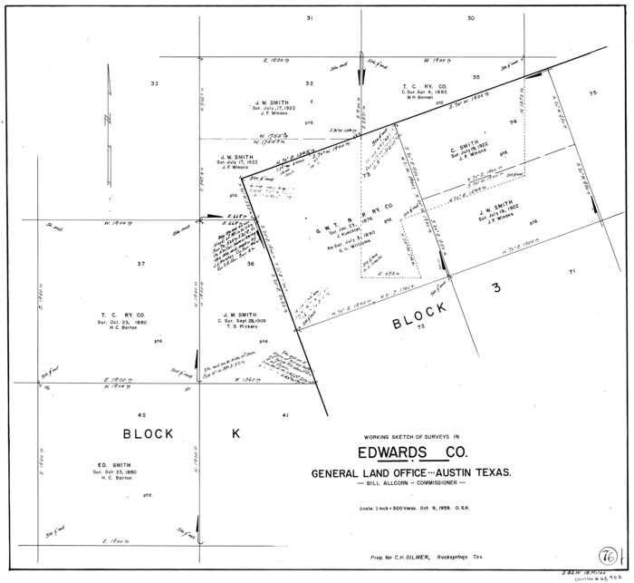 68952, Edwards County Working Sketch 76, General Map Collection