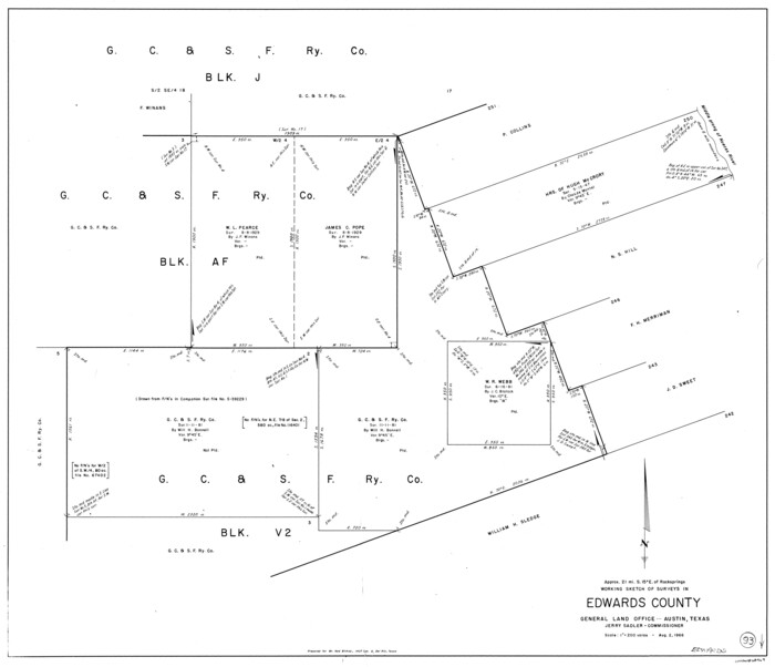 68969, Edwards County Working Sketch 93, General Map Collection