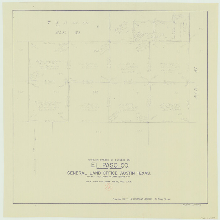 69041, El Paso County Working Sketch 19, General Map Collection
