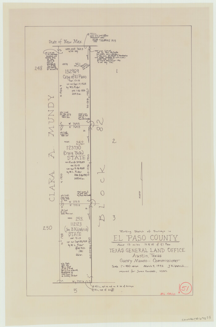 69073, El Paso County Working Sketch 51, General Map Collection