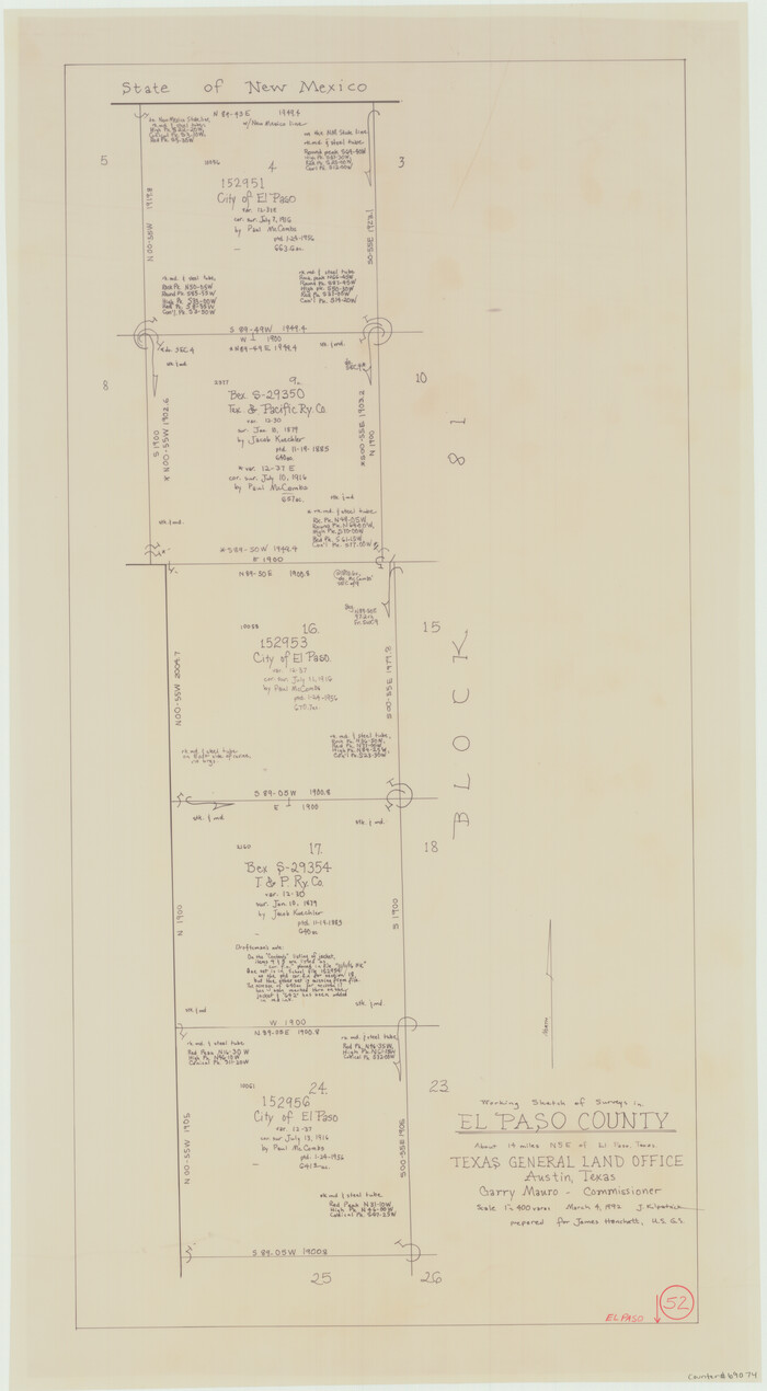 69074, El Paso County Working Sketch 52, General Map Collection