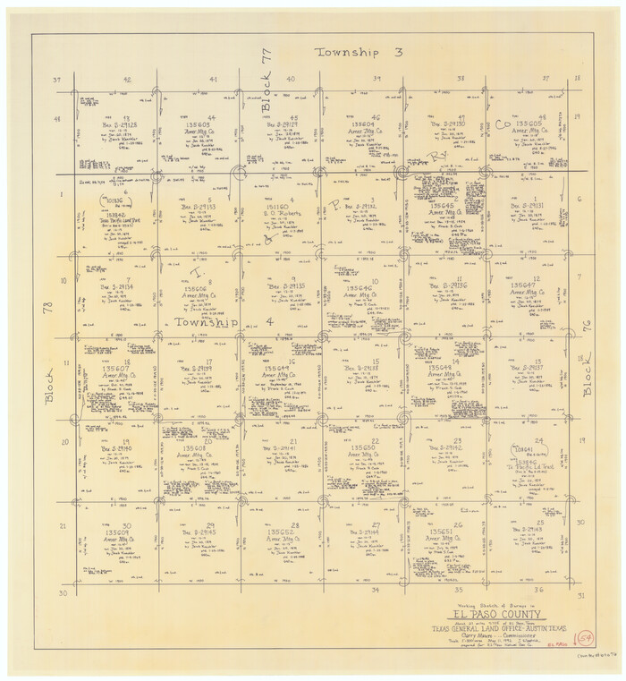 69076, El Paso County Working Sketch 54, General Map Collection