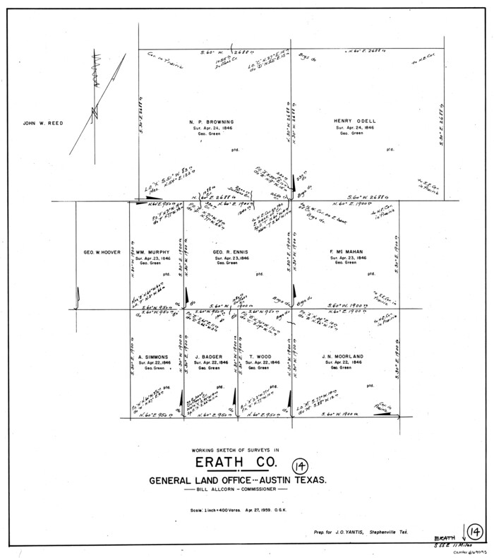 69095, Erath County Working Sketch 14, General Map Collection