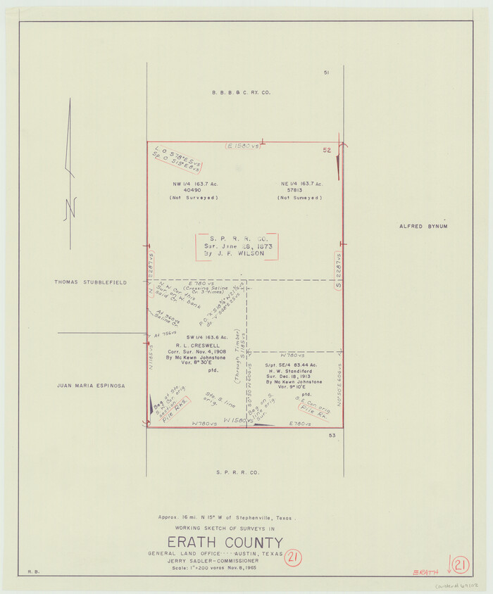 69102, Erath County Working Sketch 21, General Map Collection