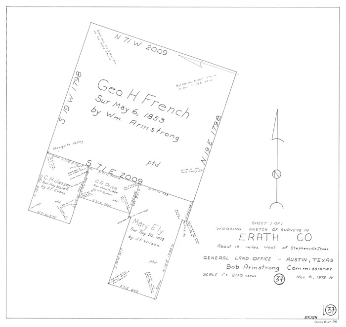 69118, Erath County Working Sketch 37, General Map Collection