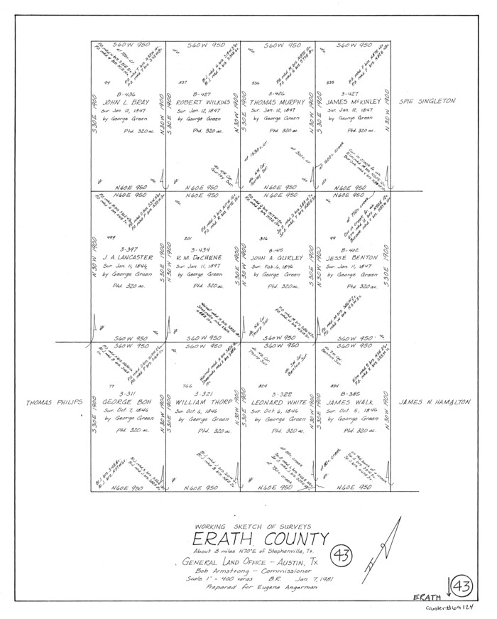 69124, Erath County Working Sketch 43, General Map Collection