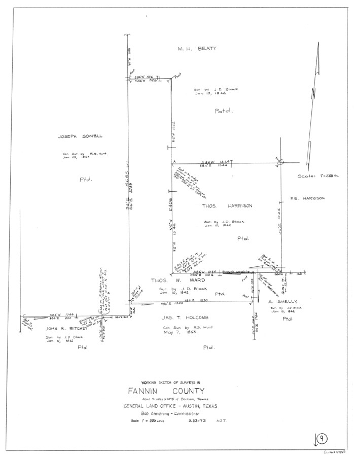 69163, Fannin County Working Sketch 9, General Map Collection