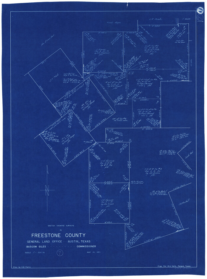 69249, Freestone County Working Sketch 7, General Map Collection
