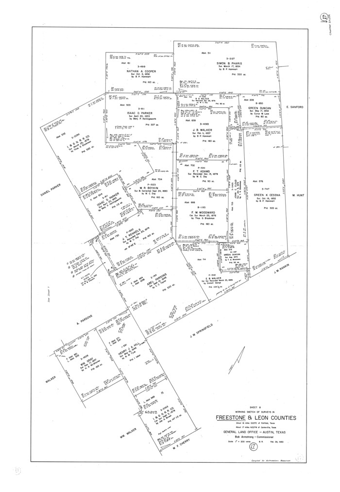 69259, Freestone County Working Sketch 17, General Map Collection