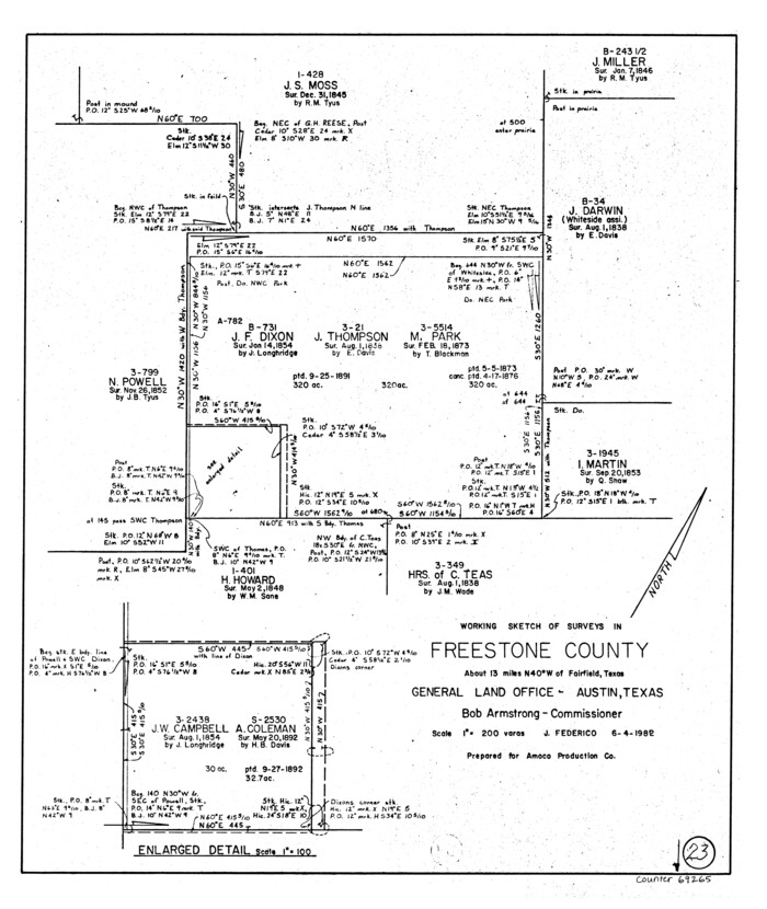 69265, Freestone County Working Sketch 23, General Map Collection