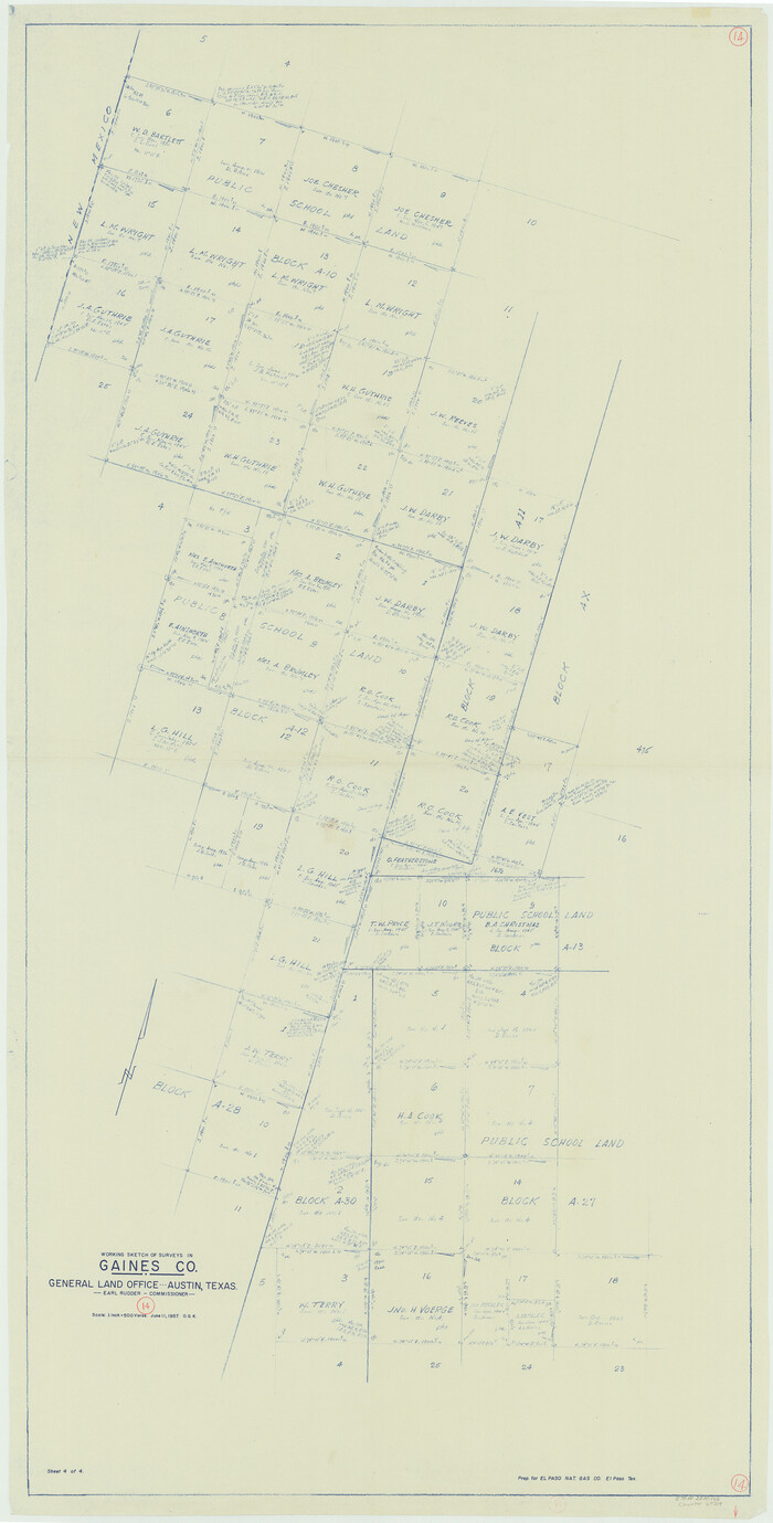 69314, Gaines County Working Sketch 14, General Map Collection