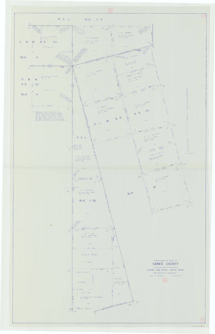 69322, Gaines County Working Sketch 22, General Map Collection