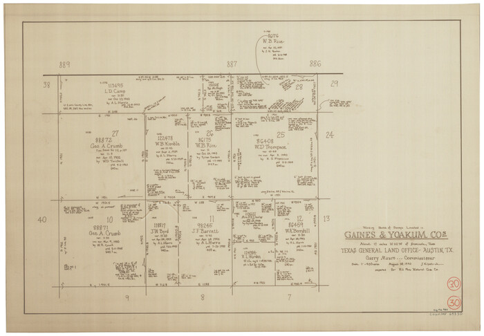 69330, Gaines County Working Sketch 30, General Map Collection
