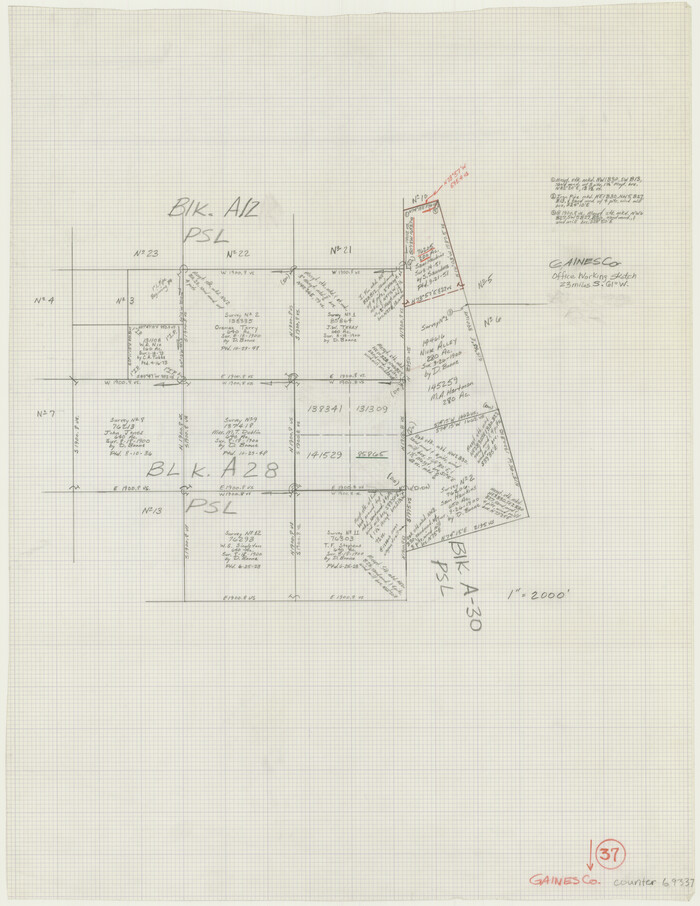 69337, Gaines County Working Sketch 37, General Map Collection