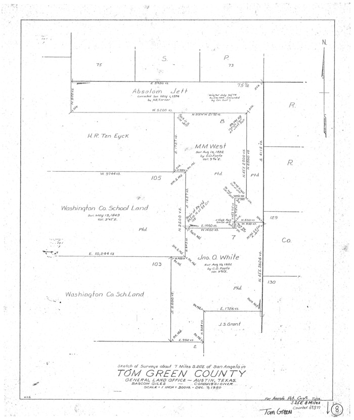 69377, Tom Green County Working Sketch 8, General Map Collection