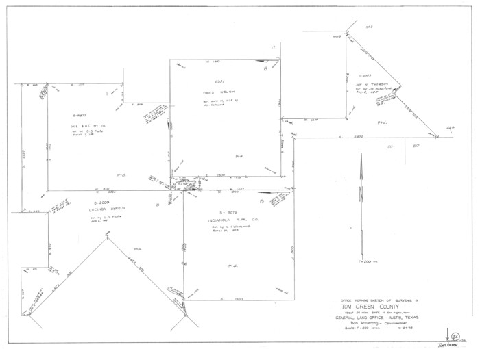 69381, Tom Green County Working Sketch 12, General Map Collection