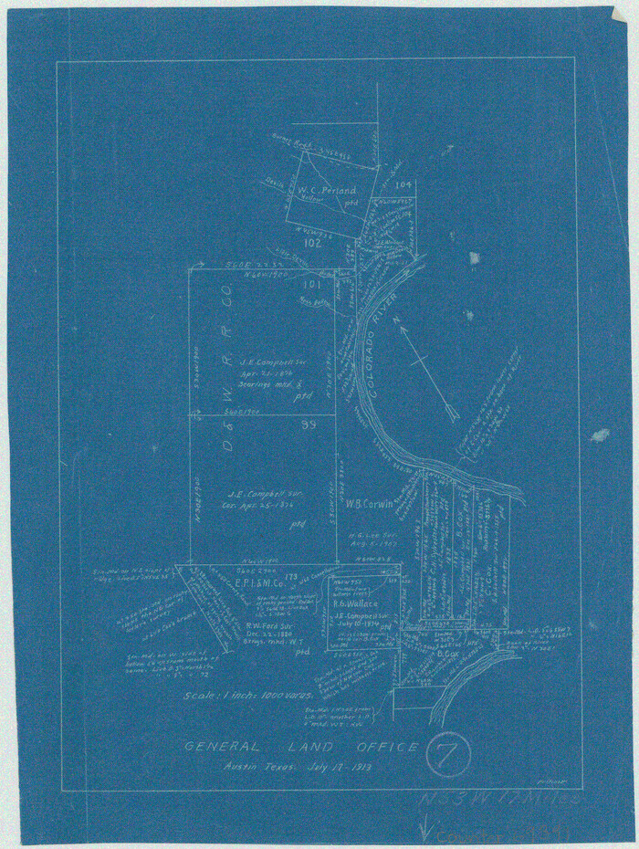 69391, Travis County Working Sketch 7, General Map Collection