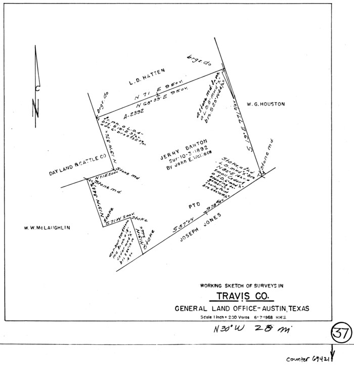 69421, Travis County Working Sketch 37, General Map Collection