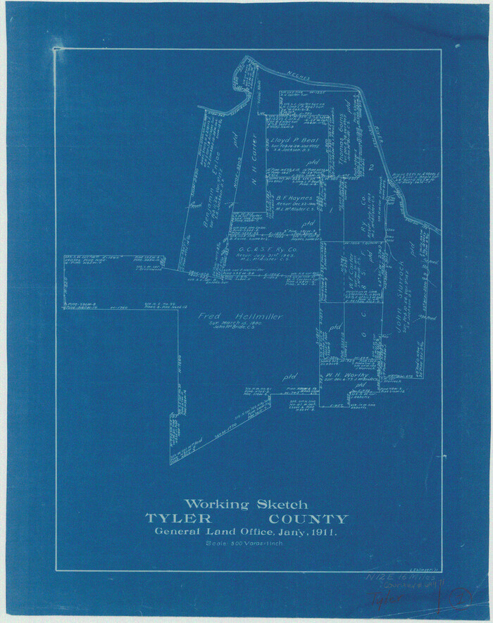 69471, Tyler County Working Sketch 1, General Map Collection