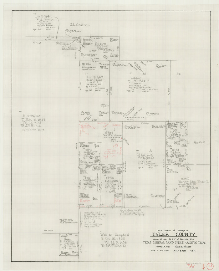 69493, Tyler County Working Sketch 23, General Map Collection