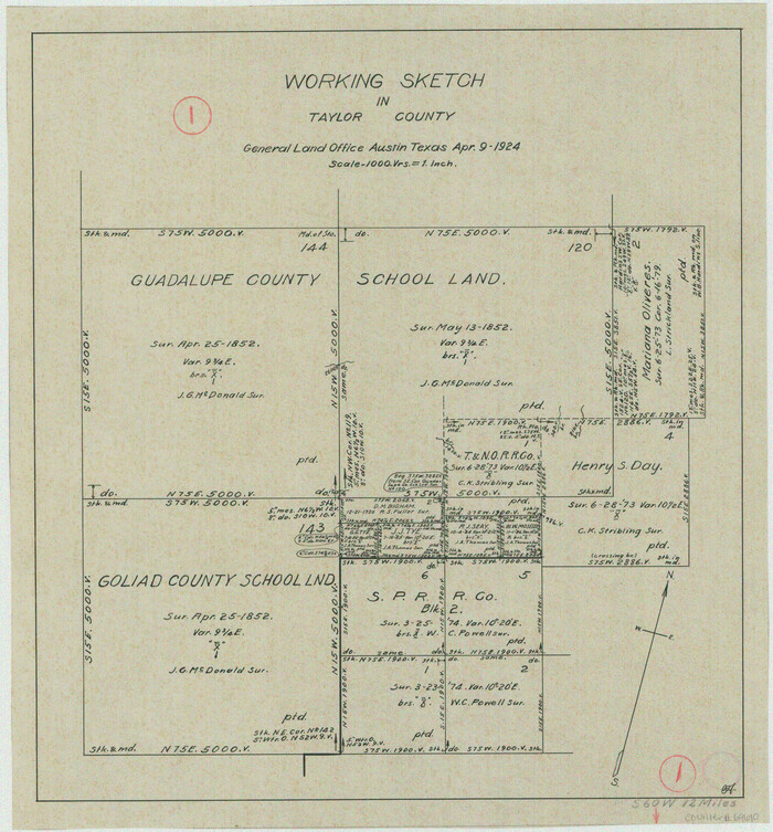 69610, Taylor County Working Sketch 1, General Map Collection