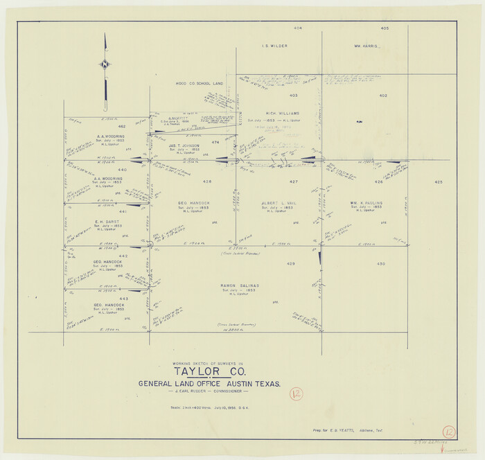 69622, Taylor County Working Sketch 12, General Map Collection