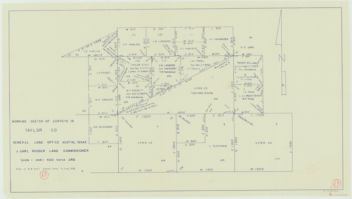 69623, Taylor County Working Sketch 13, General Map Collection