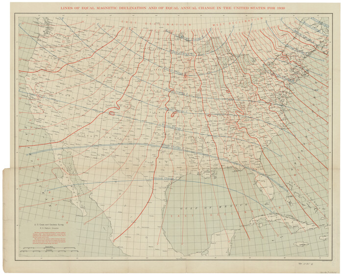 69652, Lines of Equal Magnetic Declination and of Equal Annual Change in the United States for 1930, General Map Collection