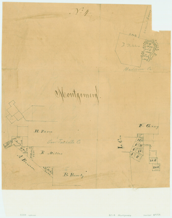 69731, Sketches of Surveys in Montgomery Co., General Map Collection