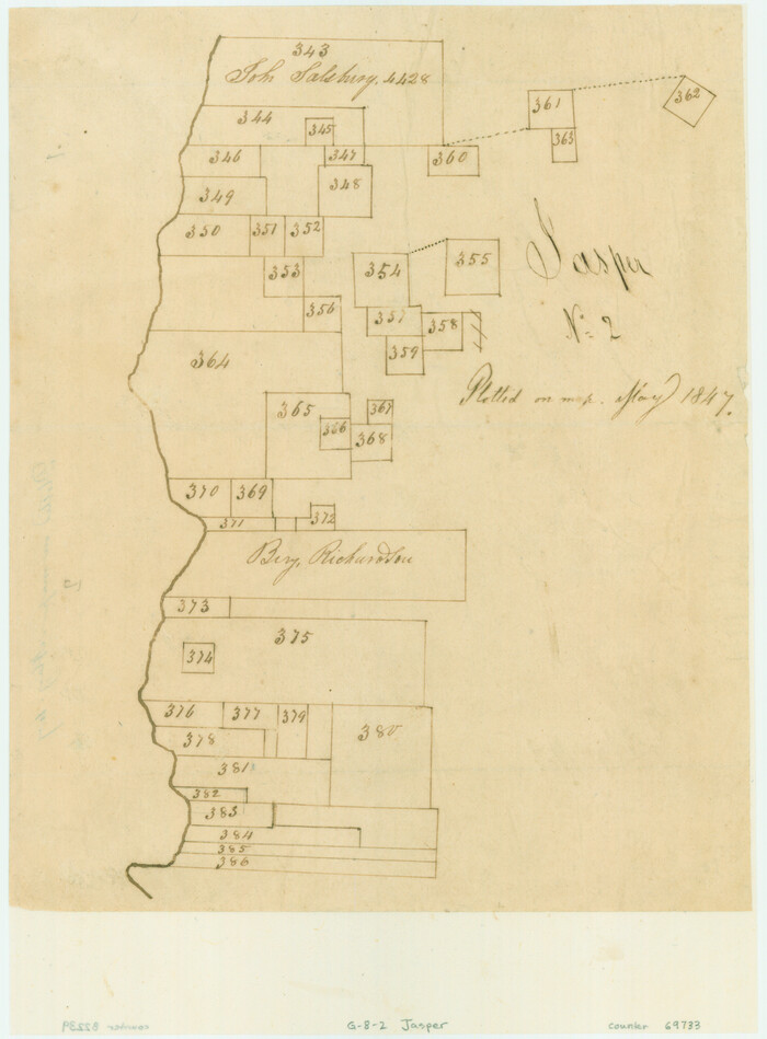 69733, [Surveys along the Neches River in Jasper District], General Map Collection