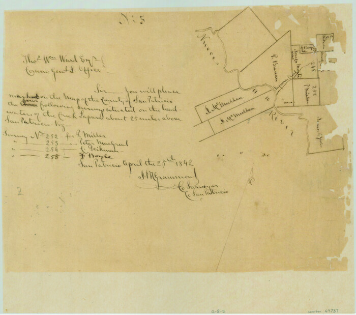 69737, [Surveys along the Nueces River in San Patricio County], General Map Collection