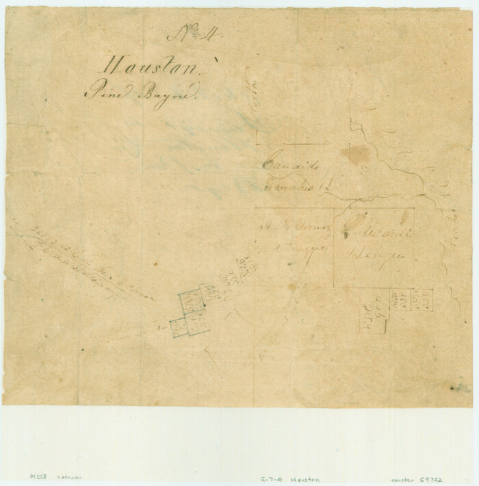 69742, Sketch of surveys in Houston Co. on Pine Bayou, General Map Collection