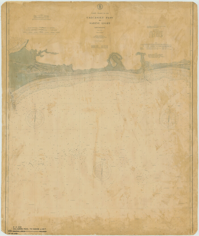 69803, Coast Chart No. 202 - Calcasieu Pass to Sabine Light, Louisiana, General Map Collection